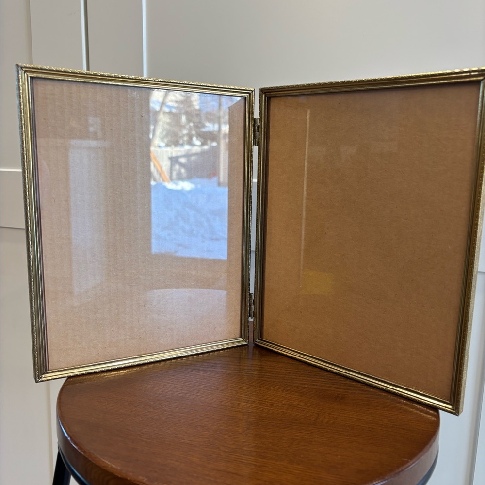 Elegant Gold Double Picture Frame